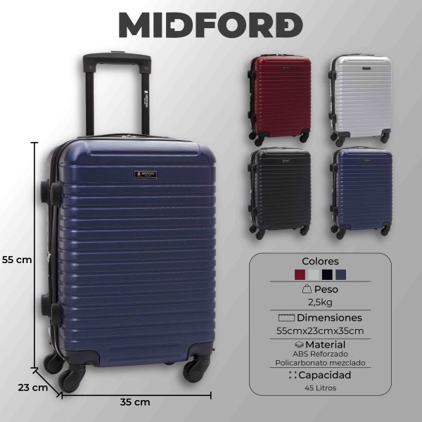 Valija carry on rígida de ABS con ruedas 360° para viaje