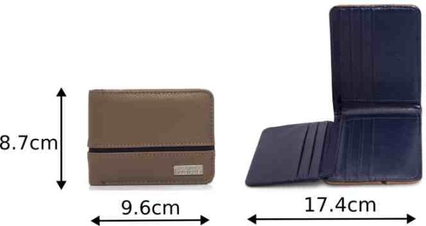 Billetera gris y azul marino para hombre con ventana para DNI