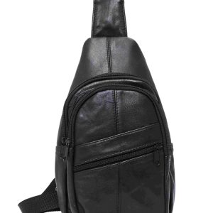 Morral de cuero genuino tipo bandolera sling
