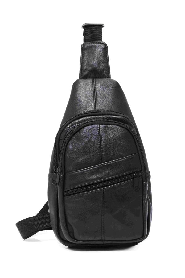 Morral de cuero genuino tipo bandolera sling