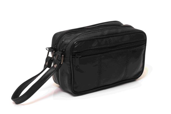 Neceser de cuero genuino con diseño artesanal