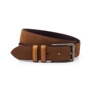 Cinturón de cuero gamuzado para hombre