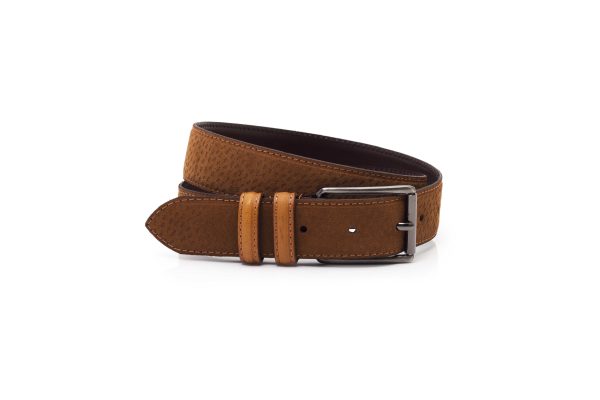 Cinturón de cuero gamuzado para hombre