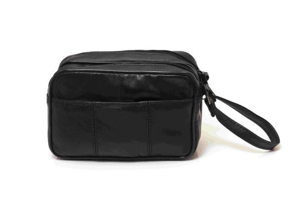 Neceser de cuero genuino con diseño artesanal