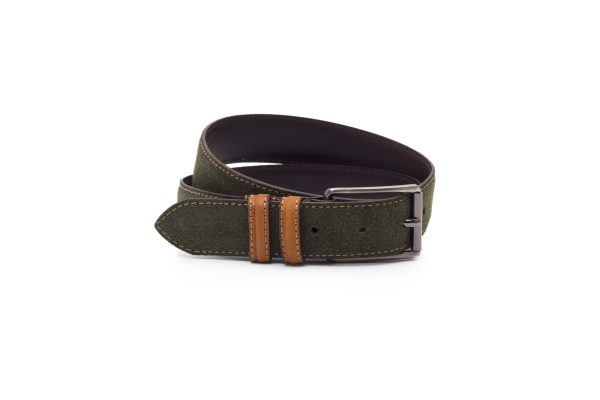 Cinturón de cuero gamuzado para hombre