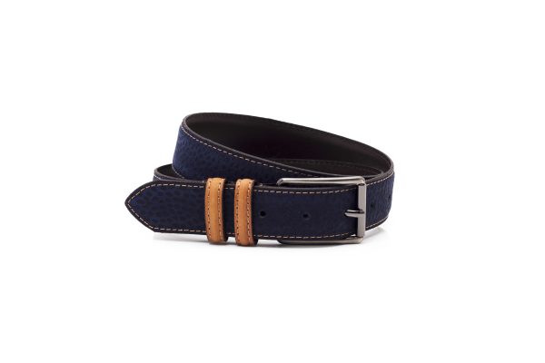 Cinturón de cuero gamuzado para hombre