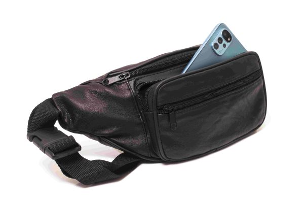 Riñonera de cuero genuino clásica para hombre y mujer