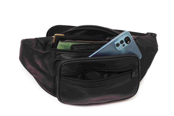 Riñonera de cuero genuino clásica para hombre y mujer