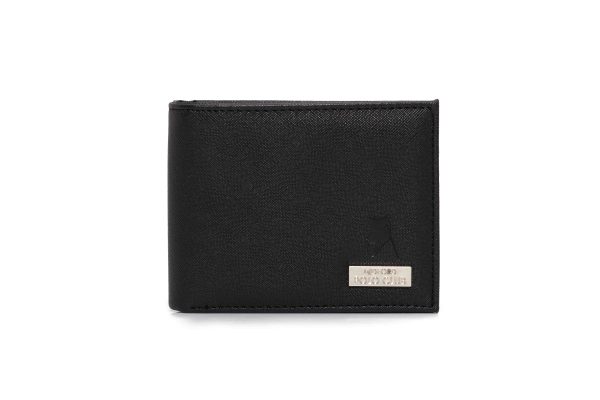 Billetera de cuero para hombre con tarjetero separado para DNI