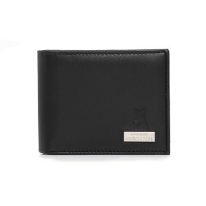 Billetera clásica para hombre negra con espacio para tarjetas y DNI