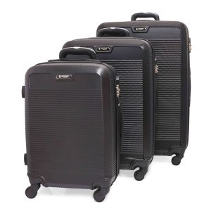 Set de 3 valijas rígidas con 4 ruedas 360° – grande, mediana y chica