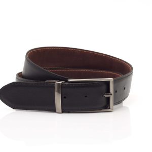 Cinturón reversible de cuero de hombre