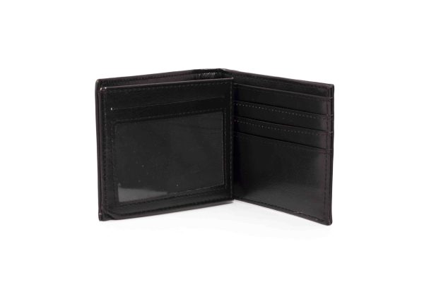 Billetera clásica para hombre negra con espacio para tarjetas y DNI