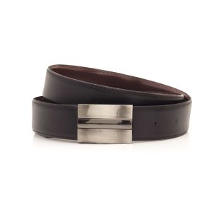 Cinturón reversible de cuero con hebilla chapon