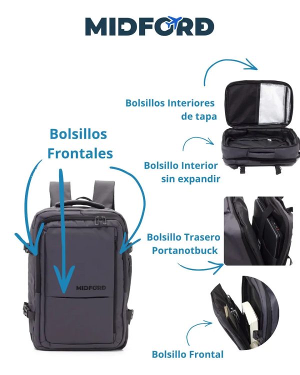 Mochila Grande para Viaje Equipaje de Mano Unisex