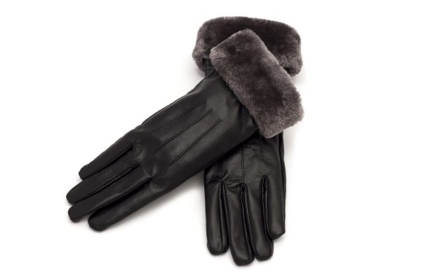 Guantes de cuero genuino para mujer con interior acolchado
