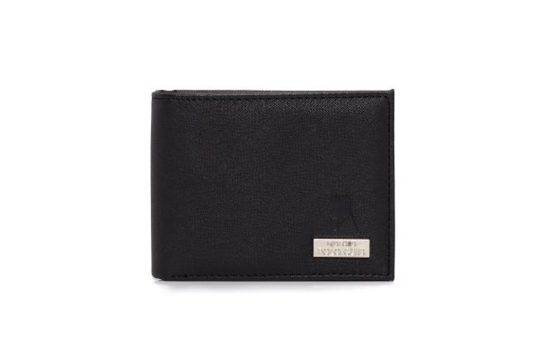 Billetera de cuero para hombre con tarjetero separado para DNI