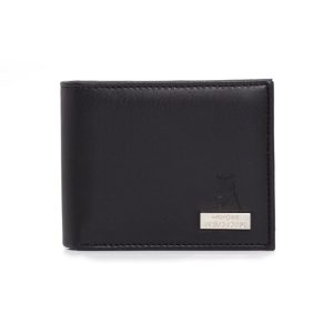 Billetera clásica para hombre negra con espacio para tarjetas y DNI