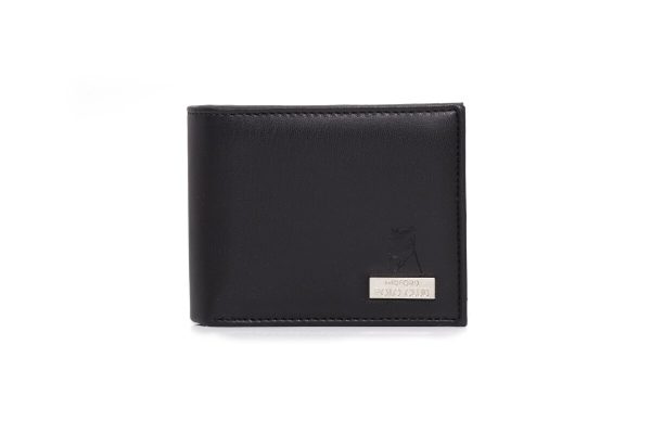 Billetera clásica para hombre negra con espacio para tarjetas y DNI